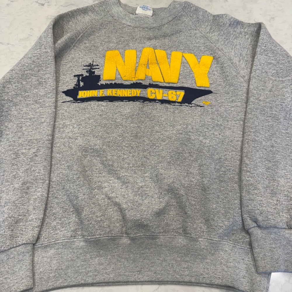 Vintage US Navy Sweatshirt | USS John F. Kennedy CV-67 | Made USA | Large